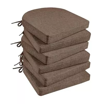  Chair Cushions For Dining Chairs 6 Pack Memory Foam 6 Count (Pack Of 1) Brown • $111.98