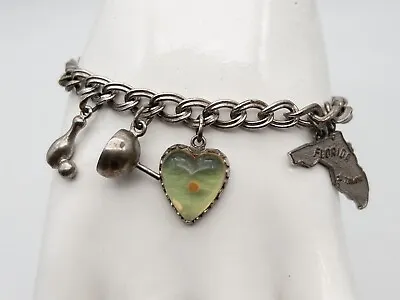 Vintage 1950s Sterling Silver CHARM Bracelet MUSTARD SEED LORDS PRAYER • $75