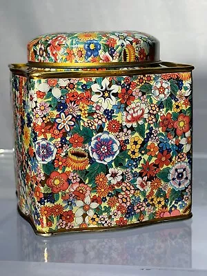 Vintage Floral Tin Container Designed By Daher Long Island NY Made In England • $23.95