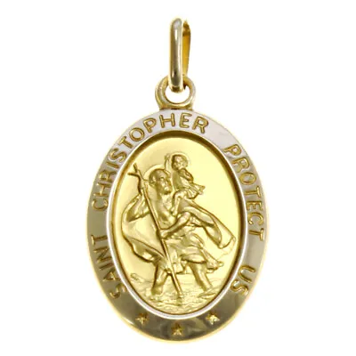 9ct Gold St Christopher Pendant Medal With Jewellery Gift Box - PENDANT ONLY • £169.99