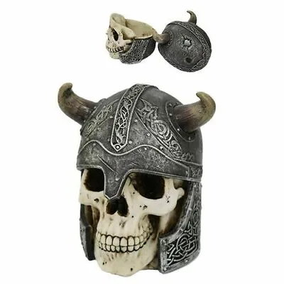 £29.43 • Buy Viking Skull Box Home Decor Statue Made Of Polyresin