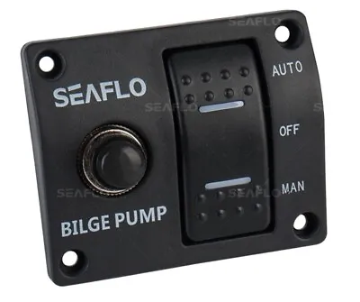 SEAFLO 3-Way Bilge Pump Switch Panel Auto-Off-Manual 12v 24v W/Fuse Holder - USA • $21.95