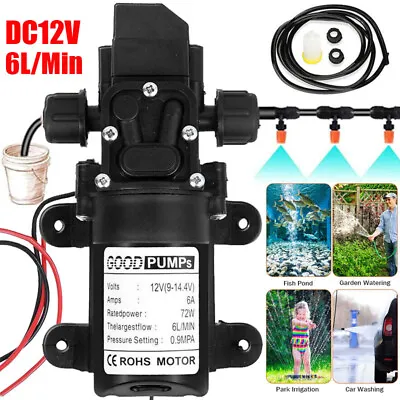 $15.98 • Buy DC12V 130PSI 6L/Min Water High Pressure Switch Diaphragm Self Priming Pump 72W