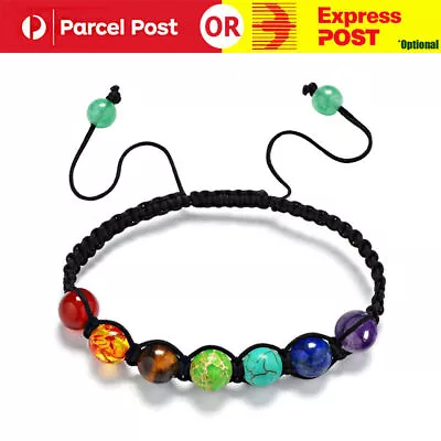 7 Chakra Stone Bead Bracelet Men Women Natural Balance  Bead • $6.12