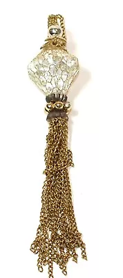 $4 • Buy Crystal Gold Tassel Ornament Christmas Tree Holiday Metal Chain Tassels Decor