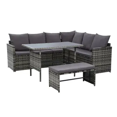 $1376 • Buy Gardeon Outdoor Furniture Dining Setting Sofa Set Wicker 8 Seater Storage Cover