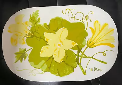 Vera Neumann (4) Vinyl Oval Placemats Place Mats Yellow Flowers Retro 60's 70's • $24.95