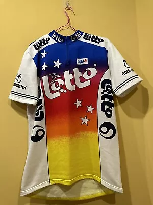 Lotto Eddy Merckx RARE Agu Vintage Mens Cycling Jersey Size 8 • $35