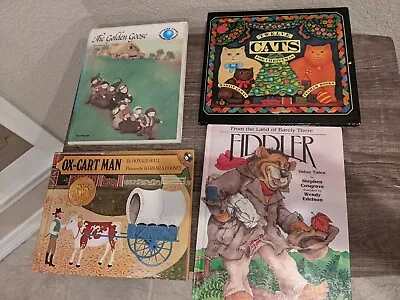 Lot Of Vintage Children Books 4 Ox Cart Man Fiddler Golden Goose 12 Cats Xmas • $19.22