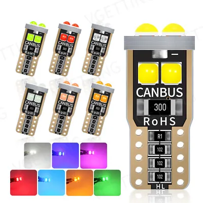 10PCS T10 W5W 168 194 LED Canbus Interior Light 6 SMD 3030 Chips Dome Light Bulb • $6.64