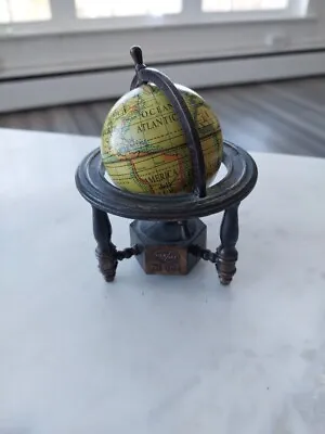 Vintage Bronze Metal World Globe Design Play Me Pencil Sharpener  • $12.99