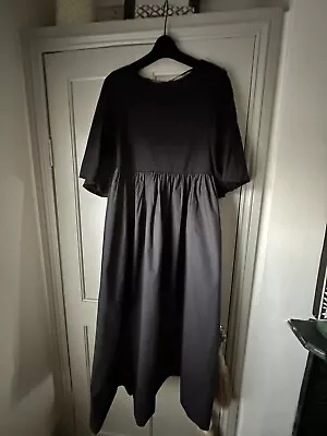 Cos Black Balloon Sleeve Midi Dress Size Large BNWT • £35