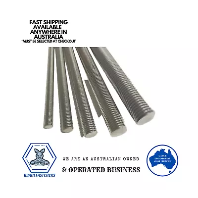 M4 M5 M6 M8 M10 M12 M16 Gr304 Stainless Steel Allthread Threaded Rod Booker Rod • $280