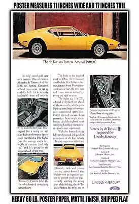 11x17 POSTER - 1972 De Tomaso Pantera • $27.68