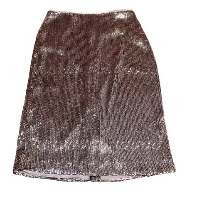 NWT J. CREW Rose Gold Sequin Pencil Skirt Holiday Party Lined Size 6 NEW F9233 • $95