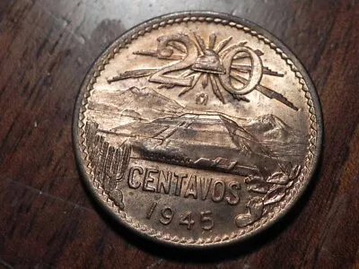 1945 Mexico 20 Centavos Gem! Red • $9.99