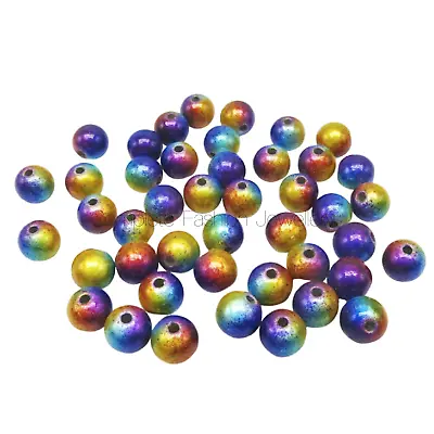 New Arrived  8mm Purple / Rainbow 3d Illusion Miracle Round Acrylic Beads  • £1.99