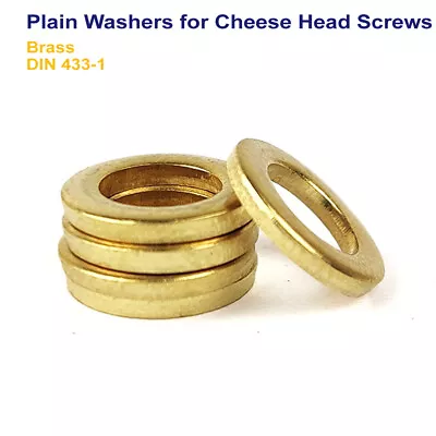 M2 M3 M4 M5 M6 M8 M10 M12 M14 M16 M20 Plain Washers For Cheese Head Screws Brass • £10.69