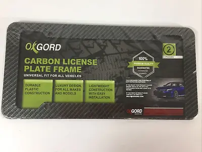 Carbon Fiber License Plate Frame Front Or Back Vehicle Universal Fit OxGord 2pk • $7.82