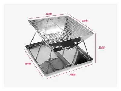 $37 • Buy Fire Pit BBQ Grill Smoker Camping Cooking Outdoor Portable Stainless Steel Stove