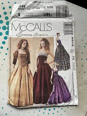 McCall's Sewing Pattern 3315 Women’s Tops& Skirt Costume Size 18-22 Partly Used • £9.80