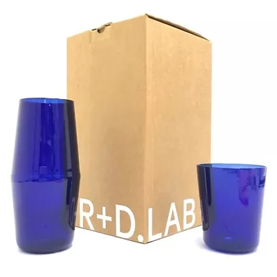 R+D.LAB Carafe Glass Set Luisa Bon Nuit Lyons Blue Handmade Boxed RMF42-RP • £39.99