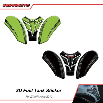 For Kawasaki Ninja ZX10R 2010-2015 3D Gel Fuel Tank Front & Side Decal Sticker • £33.59