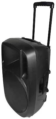 QTX XCAB-15 Full Range DJ Performance Portable Trolley 4 Ohm PA Speaker System • £269.99