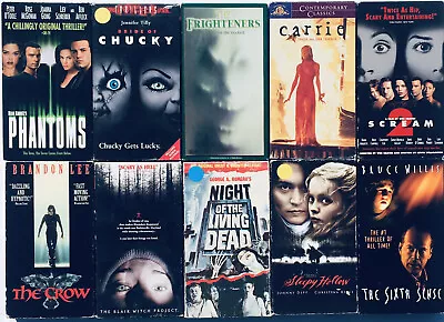 Cult Classic VHS Horror Lot X10 Frighteners Carrie The Crow Bride Of Chucky VGC • $39.99