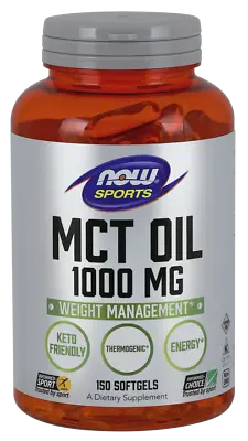 NOW Foods MCT Oil 1000mg 150 Softgels 06/2025EXP Keto Friendly Thermogenic Energ • $15.95