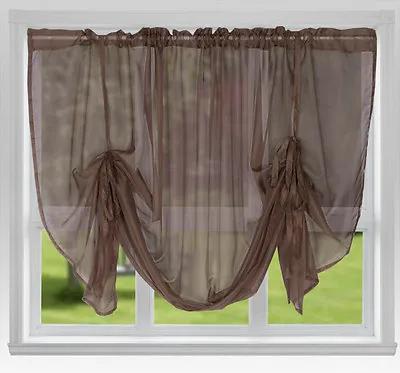 Voile Tie Blinds 59  Wide Or 87  Wide ~ Net Curtains & Slot Top Voile Panels • £6.35