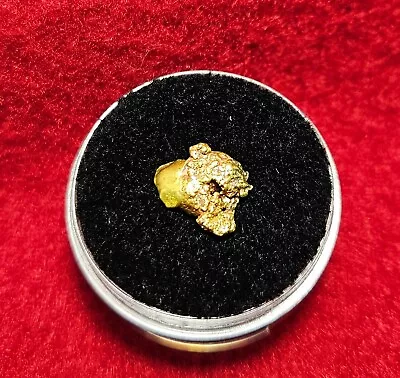 California Natural Gold Nugget With Quartz .2.5 Grams  Weight In A Gem Jar W/lid • $187