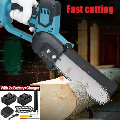 Cordless 8 Inch Electric Wood Cutting Saw Chainsaw 2x Battery For Makita 18V • $70.49