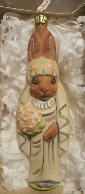 $19.98 • Buy Vaillancourt Polish Glass Ornament Rabbit Bride 1998