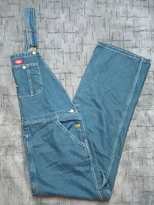 DICKIES Overalls Men's Adult Size 44/32 Blue Workwear Denim Cotton Pockets • $26.99