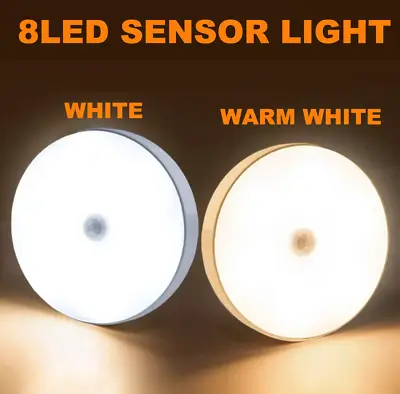 Sensor Light LED Motion PIR USB Rechargeable Portable Cabinet Stair Night Lamp • £3.49