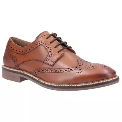 Hush Puppies Bryson Mens Tan Leather Lace Up Country Brogues Shoes Size 6-12 • £64.99