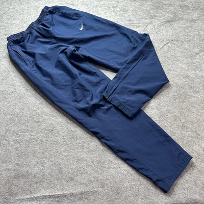 $21.99 • Buy Nike Windbreaker Track Pants Men M Blue Ankle Zip Warm Up Lined 31  Elastic