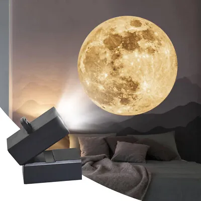 LED Moon Earth Projector Lamp Bedroom Decor Projection Bedroom Night Wall Decor • £9.91