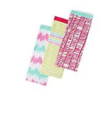 Martha Stewart 100% Cotton Set Of 3 Decorated Kitchen Towels  Pixel Perfect  • $10