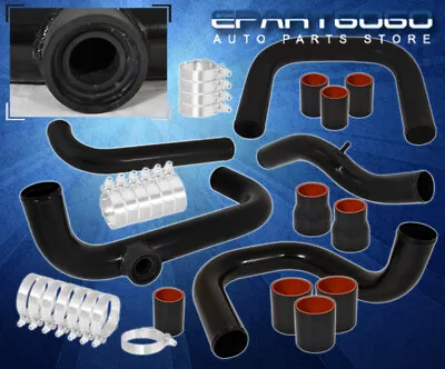 For 96-00 Civic D16 B16 Black Turbo Intercooler Piping Kit Flange Black Coupler • $133.99