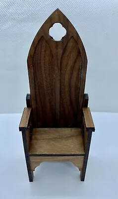 Dollhouse Miniature Medieval Chair KIT - Walnut - 1:12 • $15