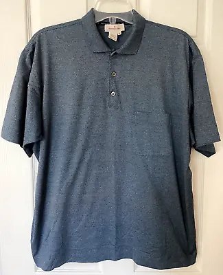 Ermenegildo Zegna Men's Size 2XL Classic 100% Cotton Polo Shirt Blue Reg $275 • $19.97