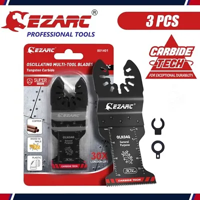 3PC EZARC Carbide Oscillating Saw Blades General Purpose Blade For Metal Nails • $23.99