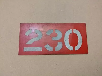 LONDON TRANSPORT RED GARAGE-MADE RUNNING NUMBER STENCIL PLATE 230. House Number? • £15.99