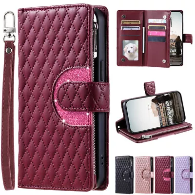 For Samsung Galaxy J3 J4 J5 J6 J7 Shockproof Leather Wallet Case Cover W/ Strap • $19.49