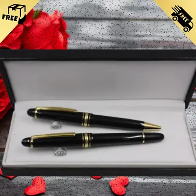 NEW Meisterstuck 145 Roller Ball Luxury Pen MB Monte Black Resin Gold And Silver • $39.90