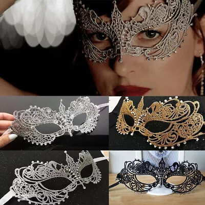 Venetian Lace Masquerade Eye Mask Diamond Gothic Fancy Dress Party Halloween • £4.99