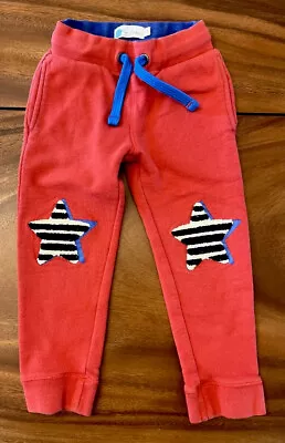 Mini Boden Girls Boys Sz 3Y 3 Red W/ Appliquéd Star Sweat Pants Joggers EUC • $21