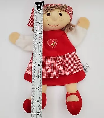 STERNTALER Hand Puppet 10  Plush Red Gingham Dress German Gretel Doll Fairytale • $16